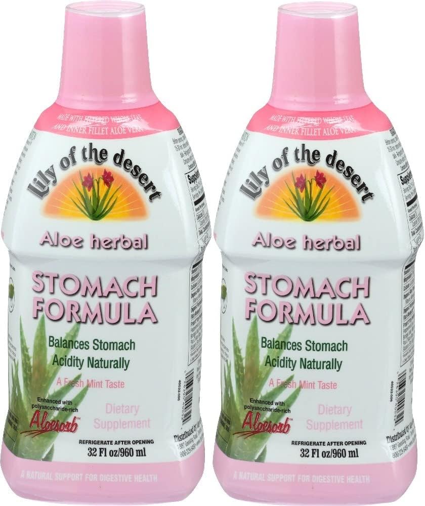 Pack of 2 Lily Of The Desert Aloe Herbal Stomach Formula 32 Fluid Ounce - Natural Digestive Support