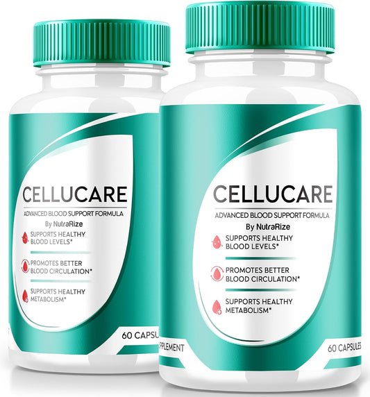 Pack of 2 NutraRize Cellucare Capsules - Powerful Blood Health Support, Maximum Strength Formula for Healthy Levels - All Natural Pills to Improve Health - 120 Tablets Reviews