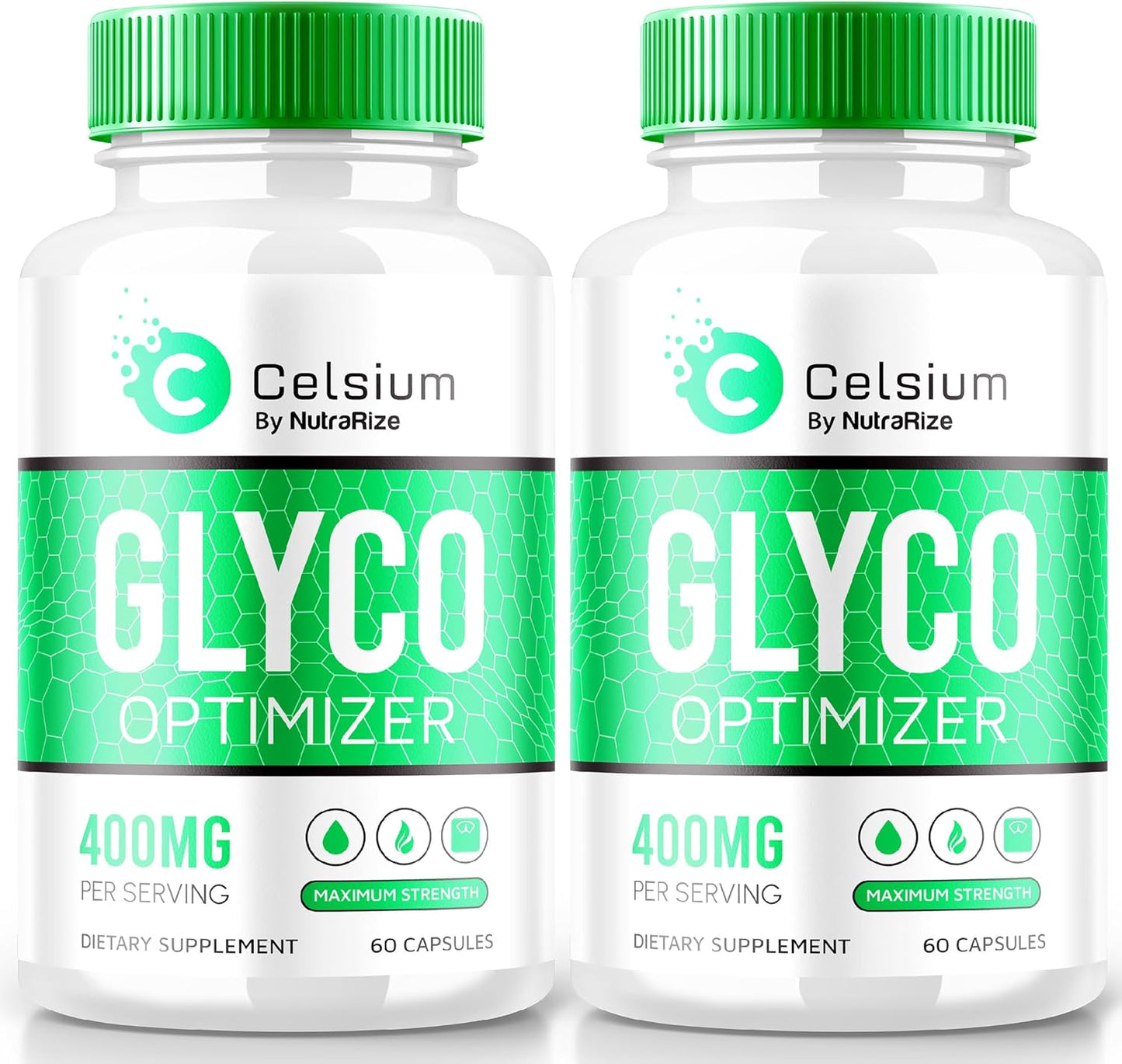 Pack of 2 NutraRize Celsium Glyco Optimizer Capsules - Blood Flow Support, All-Natural Formula with Herbal Vitamins for Stable Health - Official Reviews (120 Caps)