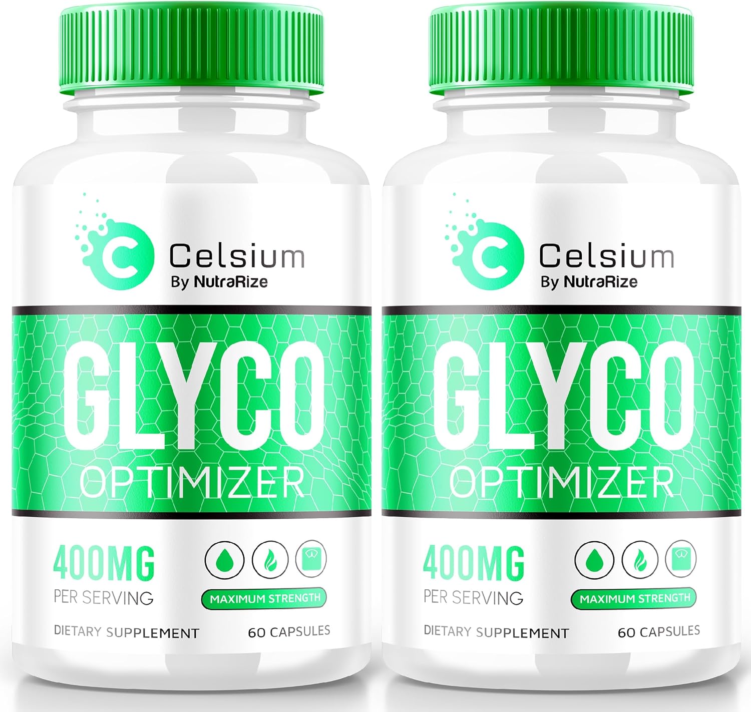 Pack of 2 NutraRize Celsium Glyco Optimizer Capsules - Blood Flow Support, All-Natural Formula with Herbal Vitamins for Stable Health - Official Reviews (120 Caps)