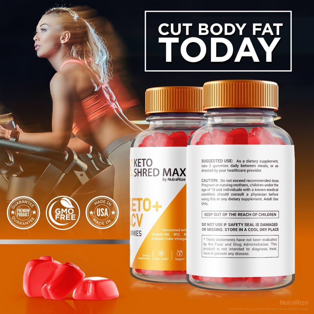 Pack of 2 NutraRize Keto Shred Max Gummies with ACV - Advanced  Slimming Formula  Formula - Keto Plus Supplement - 120 Gummies
