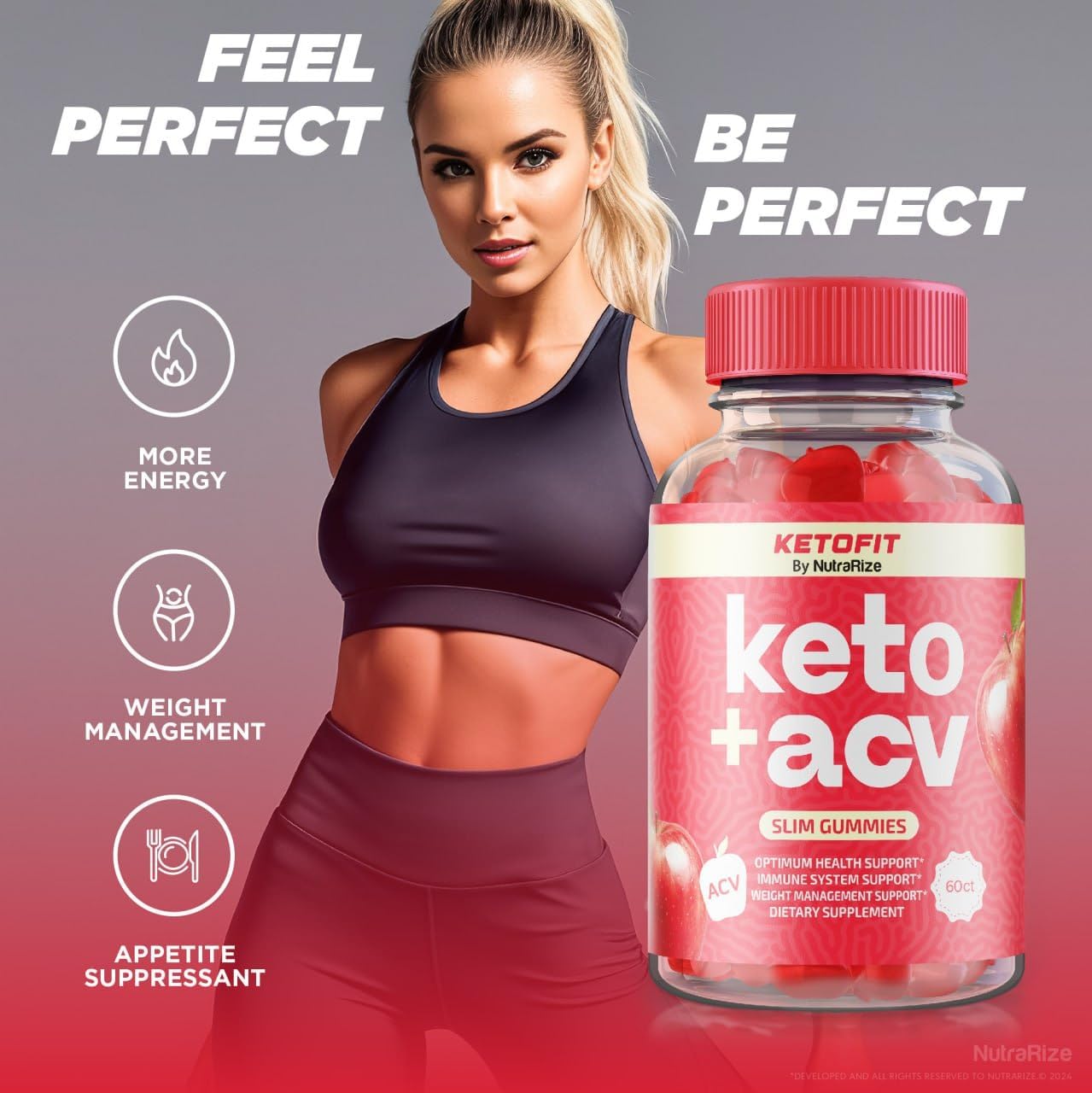 Pack of 2 NutraRize Ketofit Keto+ACV Gummies for Advanced  Slimming Formula  - Dietary Supplement with Gomitas Reviews (120 Gummies)