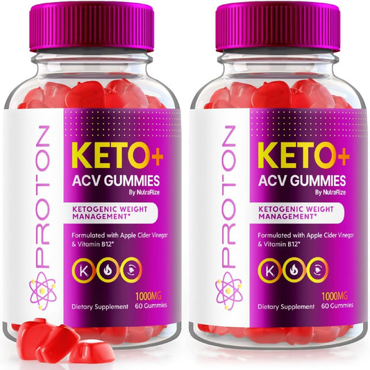 Pack of 2 NutraRize Proton Keto+ ACV Gummies - 1000 MG Advanced Weight Health Supplement - Maximum Strength Proton Keto Gummy - 120 Gomitas Reviews