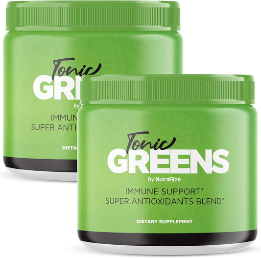 Pack of 2 NutraRize Tonic Greens: All-Natural Immune Support Supplement in Jar, Detox Body, Powder for Wellness (60 Servings)