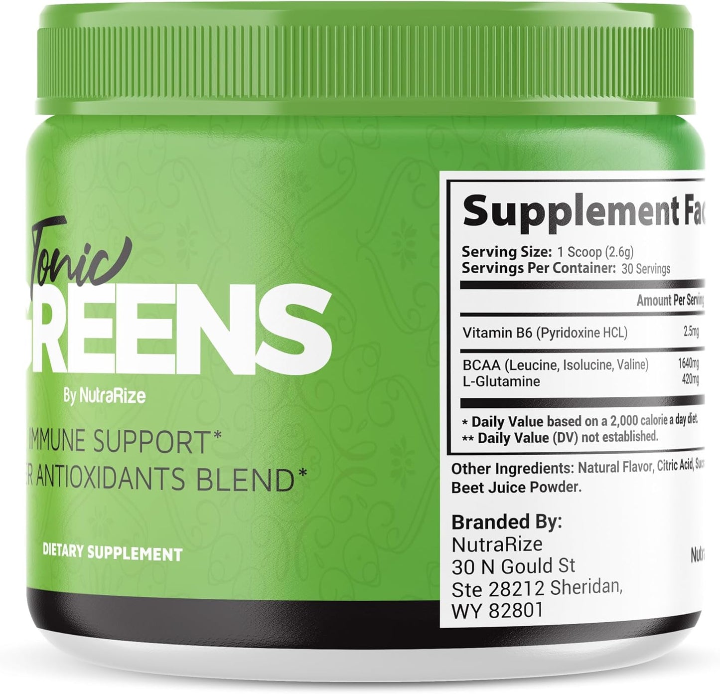 Pack of 2 NutraRize Tonic Greens: All-Natural Immune Support Supplement in Jar, Detox Body, Powder for Wellness (60 Servings)