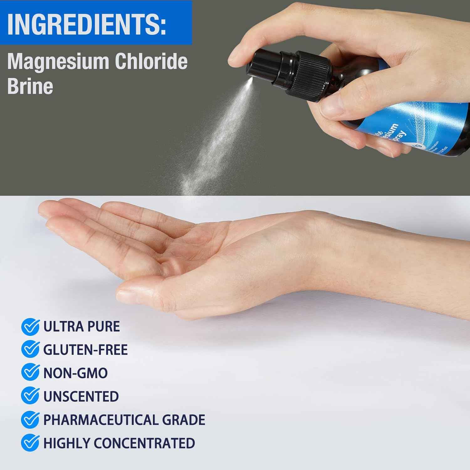 Pack of 2 Pure Magnesium Oil Spray 4.04 FL.OZ
