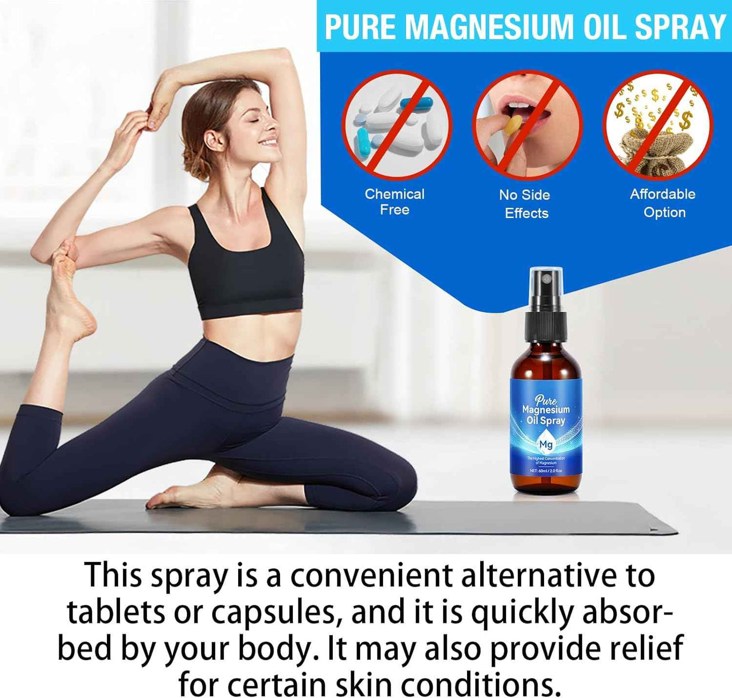 Pack of 2 Pure Magnesium Oil Spray 4.04 FL.OZ