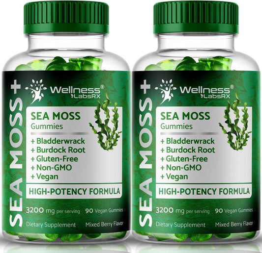 Pack of 2 Sea Moss Gummies by WELLNESS LABSRX for Enhanced Wellness