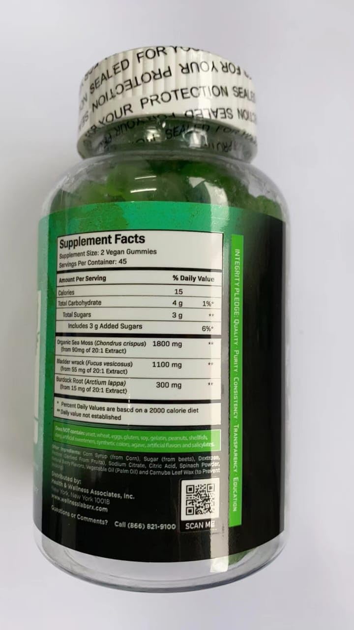 Pack of 2 Sea Moss Gummies by WELLNESS LABSRX for Enhanced Wellness