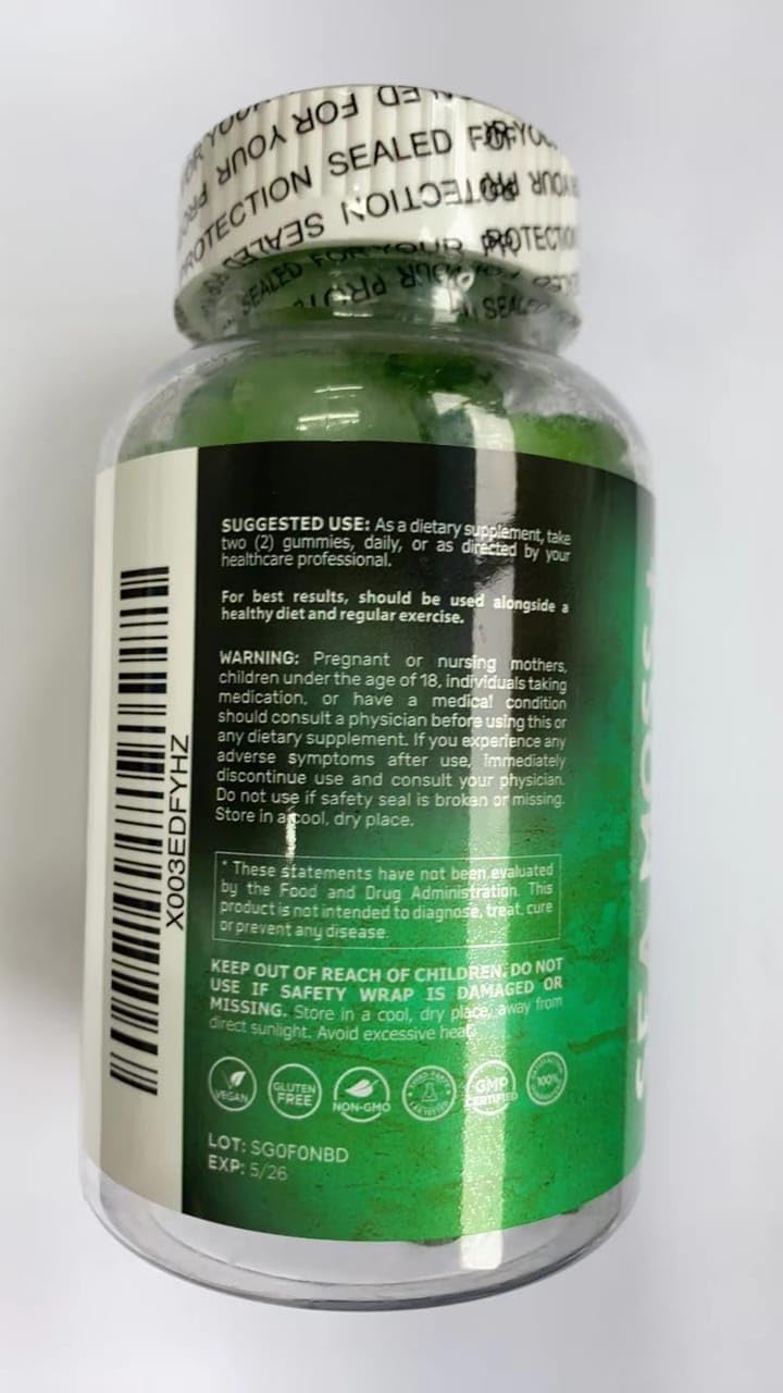 Pack of 2 Sea Moss Gummies by WELLNESS LABSRX for Enhanced Wellness