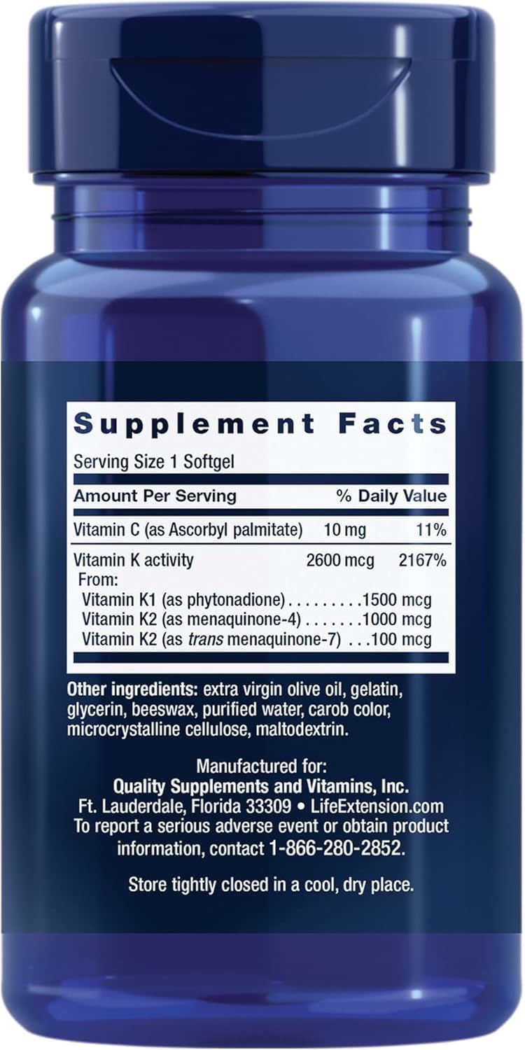 Pack of 270 Life Extension Super K Softgels for Enhanced Wellness