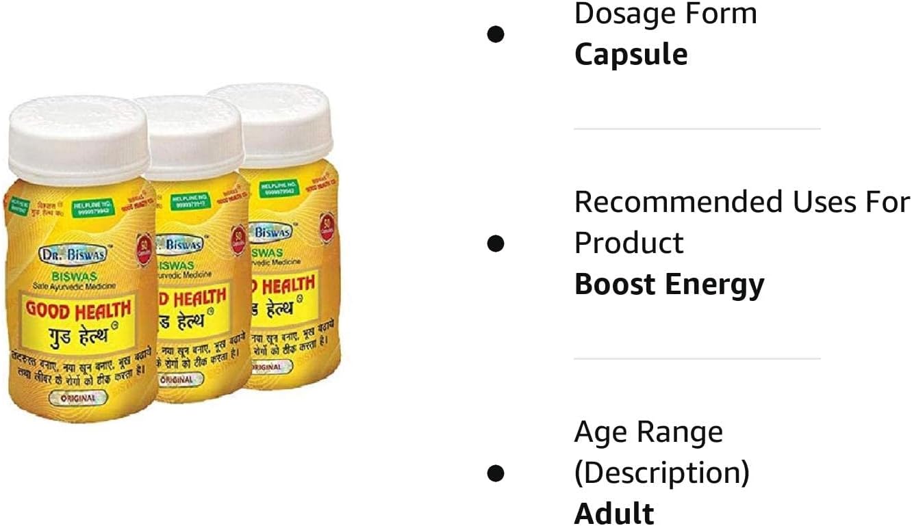 Pack of 3 Dr. Biswas Good Health Capsules for Optimal Wellness