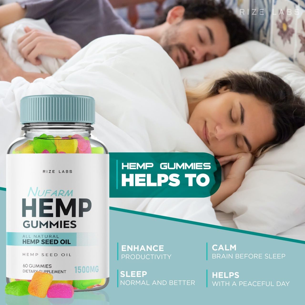 Pack of 3 Nufarm Gummies for Better Sleep and Total Body Balance - 180 Gummies for Mind and Body Health