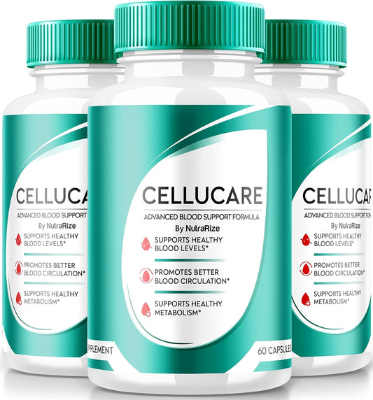 Pack of 3 NutraRize Cellucare Capsules for Blood Health Support - Maximum Strength Formula for Healthy Levels - All Natural Pills to Improve Health - 180 Tablets Reviews