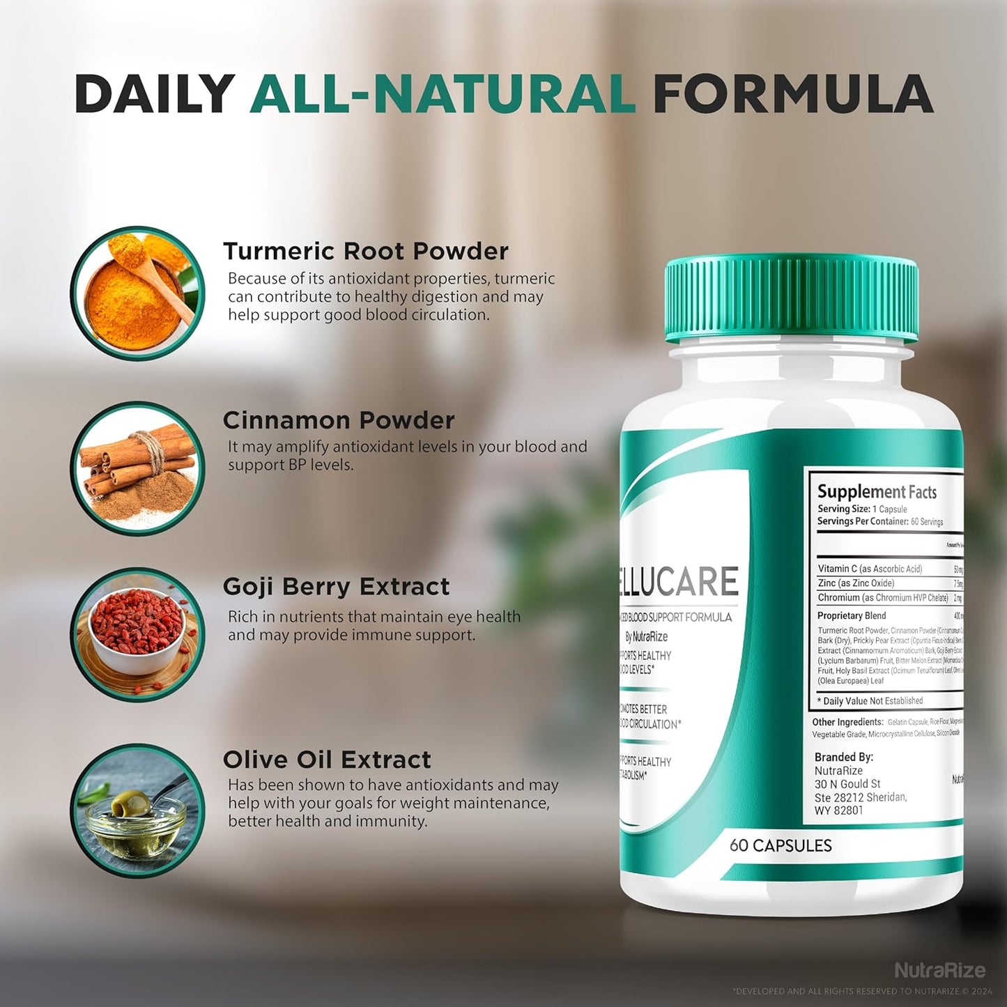 Pack of 3 NutraRize Cellucare Capsules for Blood Health Support - Maximum Strength Formula for Healthy Levels - All Natural Pills to Improve Health - 180 Tablets Reviews