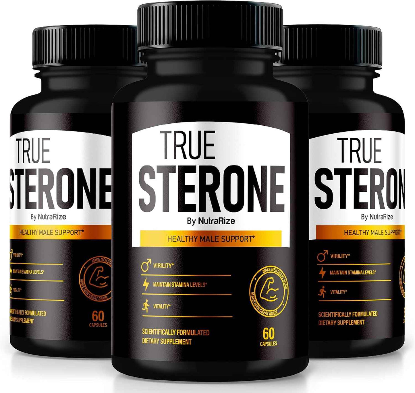 (Pack of 3 True Sterone for Men – All-Natural Daily Formula Made to Support Energy, Confidence, and Balanced Health. Feel Your Best with Just 2 Easy-to-Swallow Pills a Day (180 Capsules)