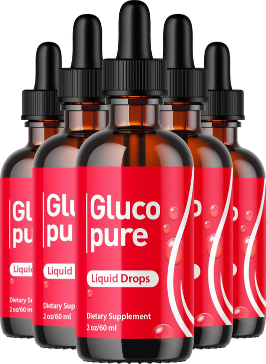 Pack of 5 GlucoPure Liquid Drops - Enhance Your GlucoPure Experience with this Bottle of Liquid Drops for 5 Months