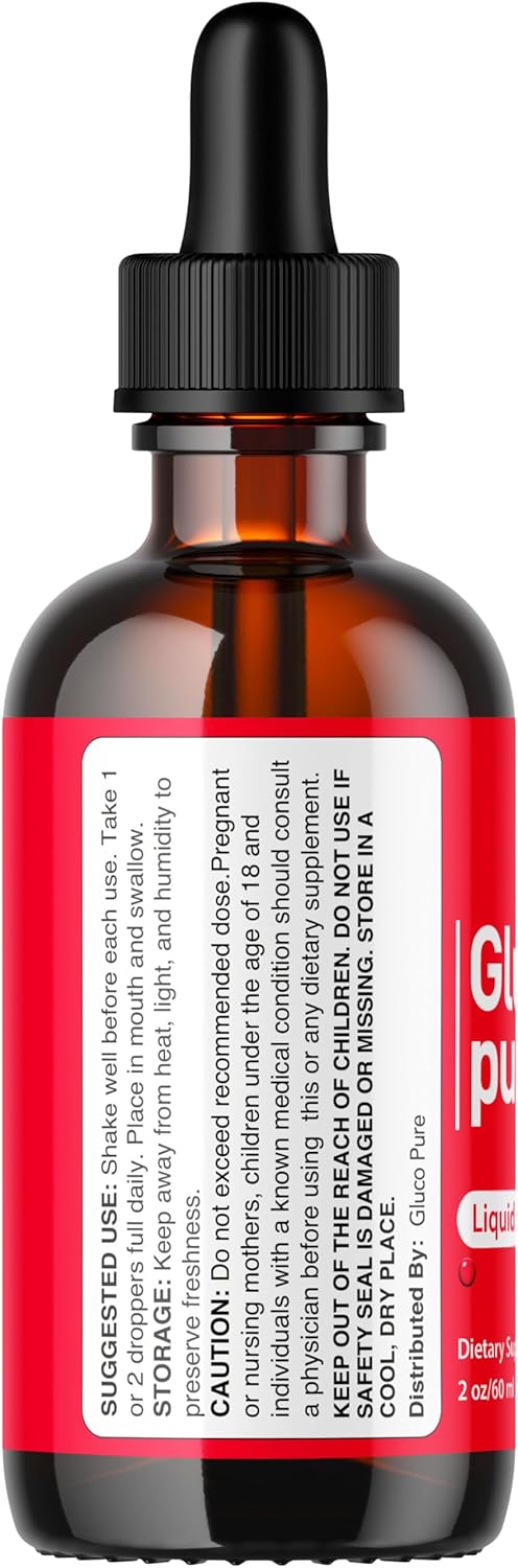 Pack of 5 GlucoPure Liquid Drops - Enhance Your GlucoPure Experience with this Bottle of Liquid Drops for 5 Months