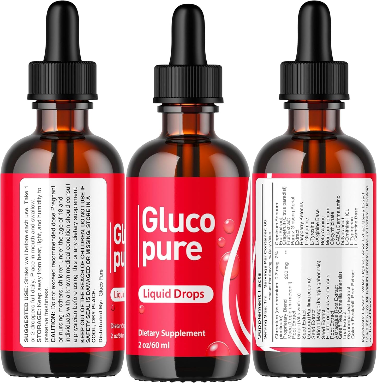 Pack of 5 GlucoPure Liquid Drops - Enhance Your GlucoPure Experience with this Bottle of Liquid Drops for 5 Months