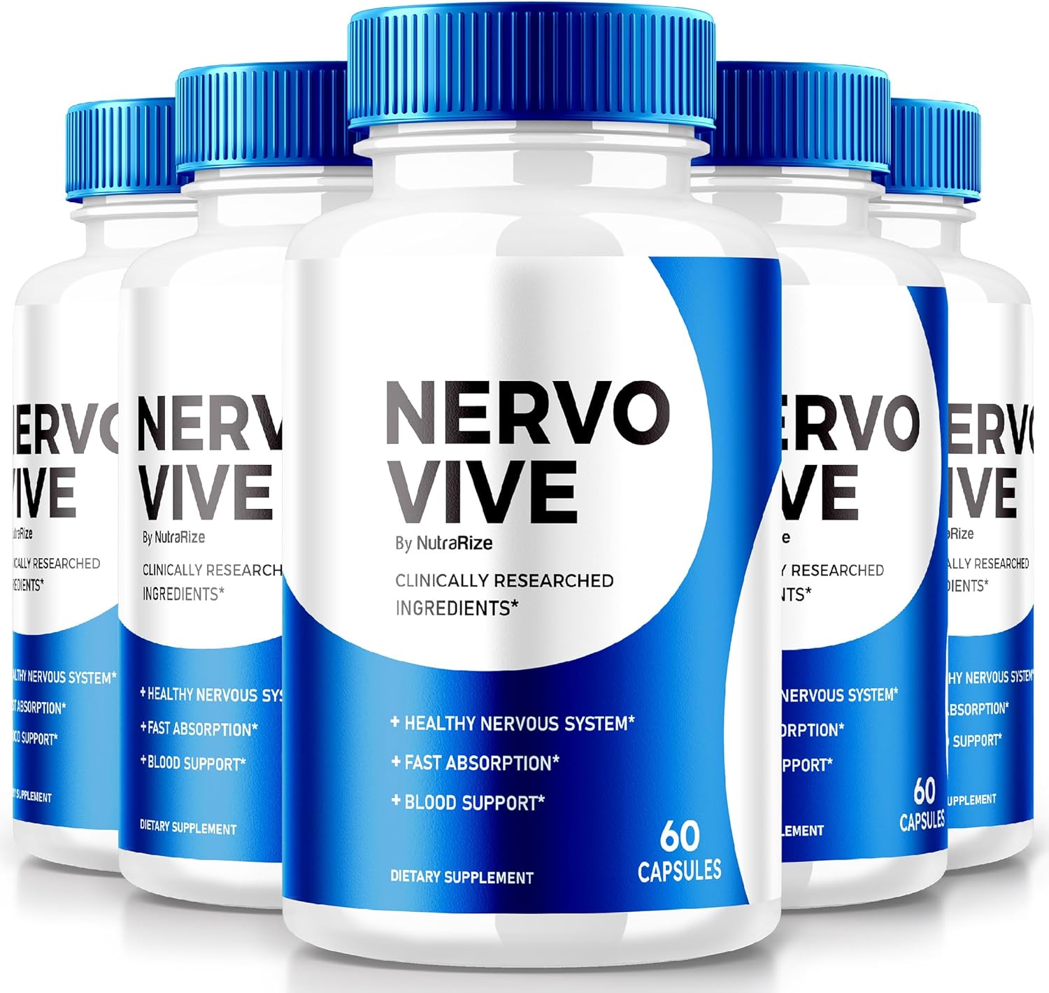 Pack of 5 NervoVive Capsules - All Natural Nerve Health Support Supplement (300 Capsules)