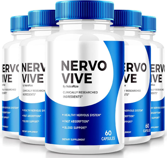 Pack of 5 NervoVive Capsules - All Natural Nerve Health Support Supplement (300 Capsules)