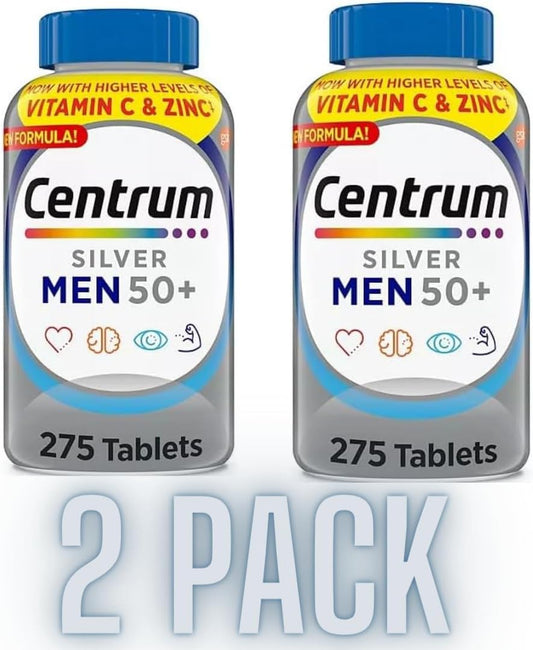 Pack of 550 Generic Centrum Silver Multivitamins for Men Over 50, Multimineral Supplement