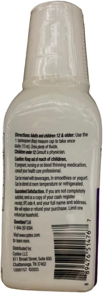 Pack of 6 Cystex Urinary Health Maintenance Cranberry 7.6 oz - Supports Urinary Health with Cranberry Extract