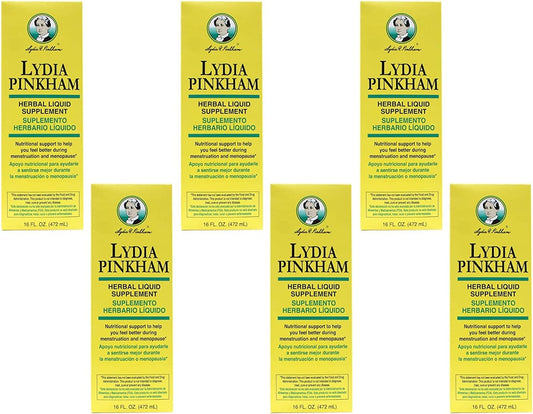 Pack of 6 Lydia Pinkham Herbal Liquid Supplement - 16 oz Bottles for Natural Wellness