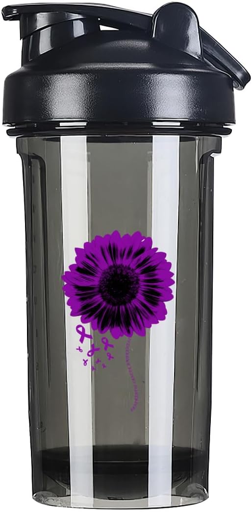 Pancreatic Cancer Awareness 18oz Shaker Bottle for Pre-Workout Protein Shakes - Leak-Proof Meal Replacement Bottle
