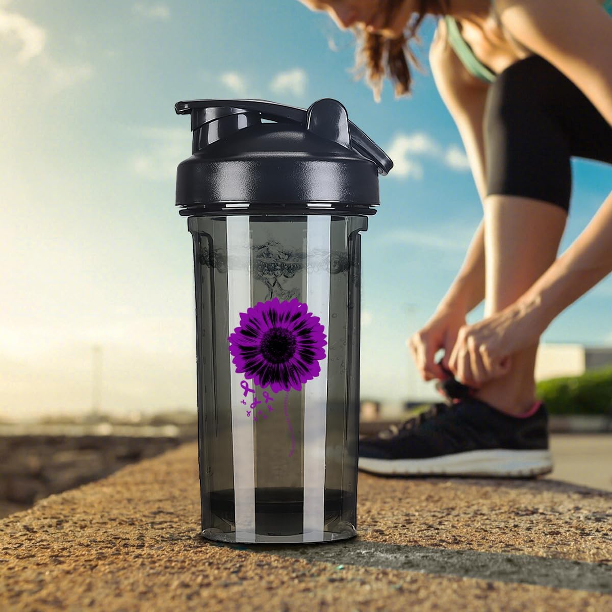 Pancreatic Cancer Awareness 18oz Shaker Bottle for Pre-Workout Protein Shakes - Leak-Proof Meal Replacement Bottle