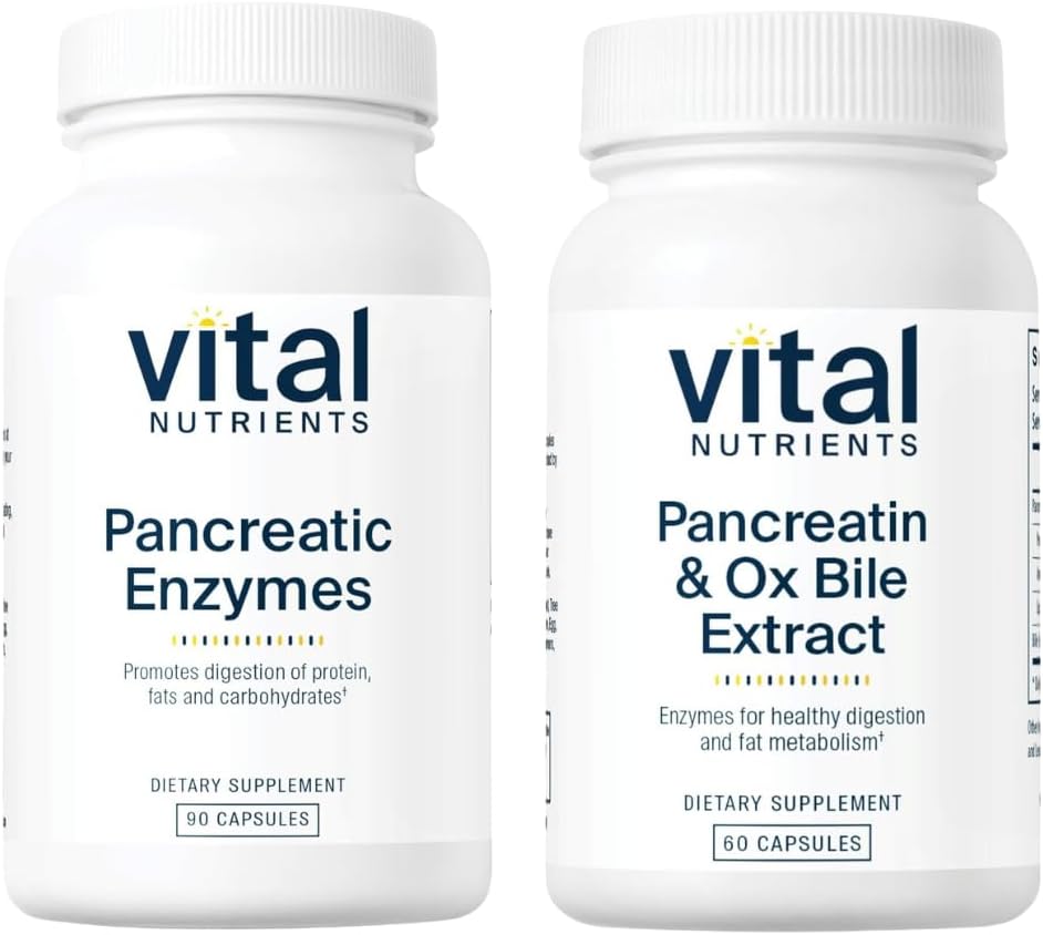 Pancreatic Enzymes Bundle - Pancreatin & Ox Bile Extract (160 caps) for Digestive Health