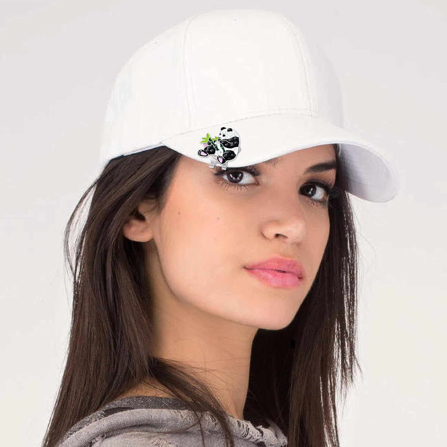 Panda Golf Ball Marker with Austrian Crystals & Hat Clip | Animal Themed Bling Accessory for Women & Junior Golfers