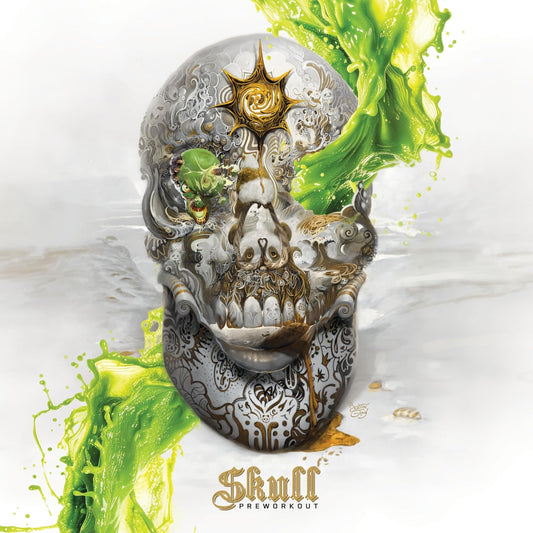 Panda Supps Skull Nootropic Pre Workout with 3 Caffeine Sources for Tunnel Vision Focus, Massive Pumps, and Unparalleled Energy - Cranial Smash Flavor