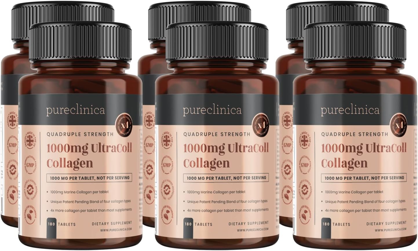Patented UltraColl Marine Collagen 1000mg x 1080 Tablets - 18 Month Supply of Anti-Aging Types I, II, III, and VII