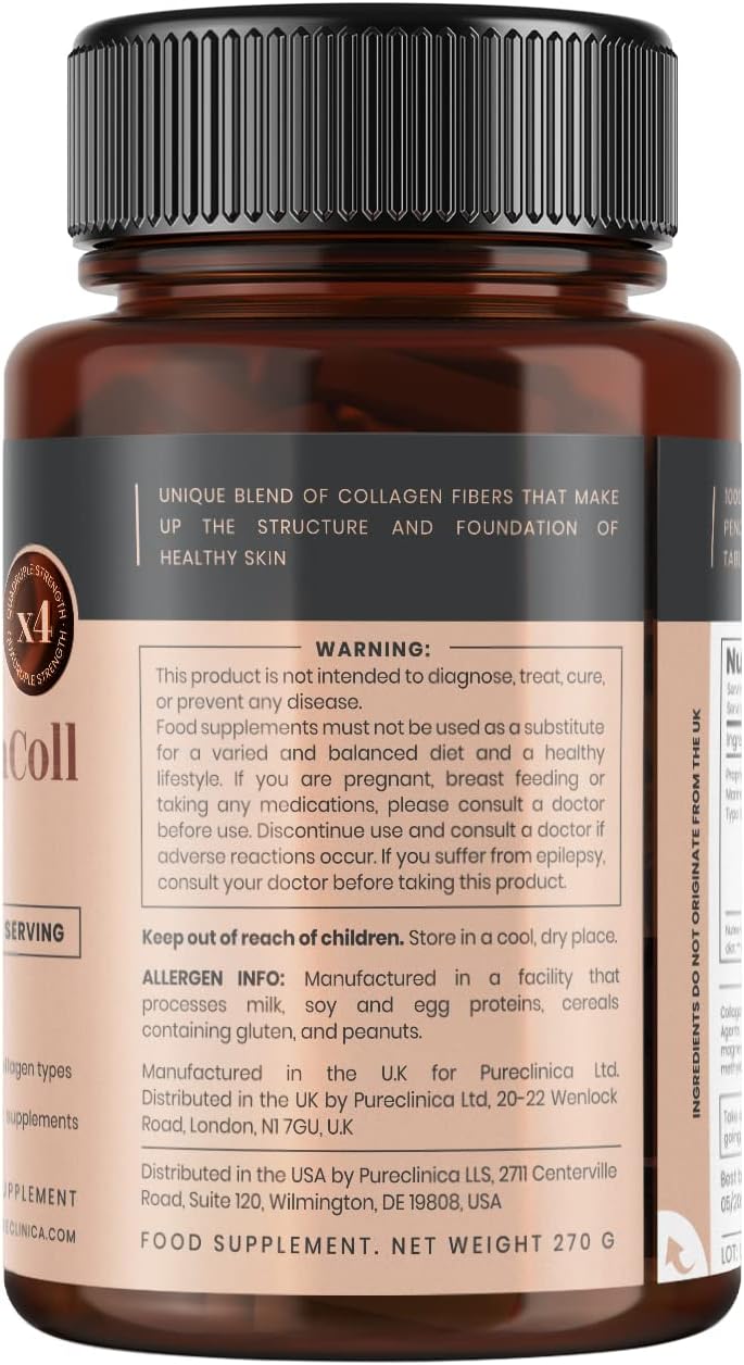 Patented UltraColl Marine Collagen 1000mg x 1080 Tablets - 18 Month Supply of Anti-Aging Types I, II, III, and VII