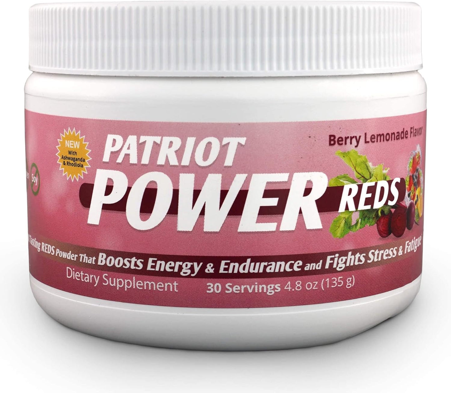 Patriot Power Reds: Antioxidant Probiotics Powder with Over 50 Superfoods, 30 Servings
