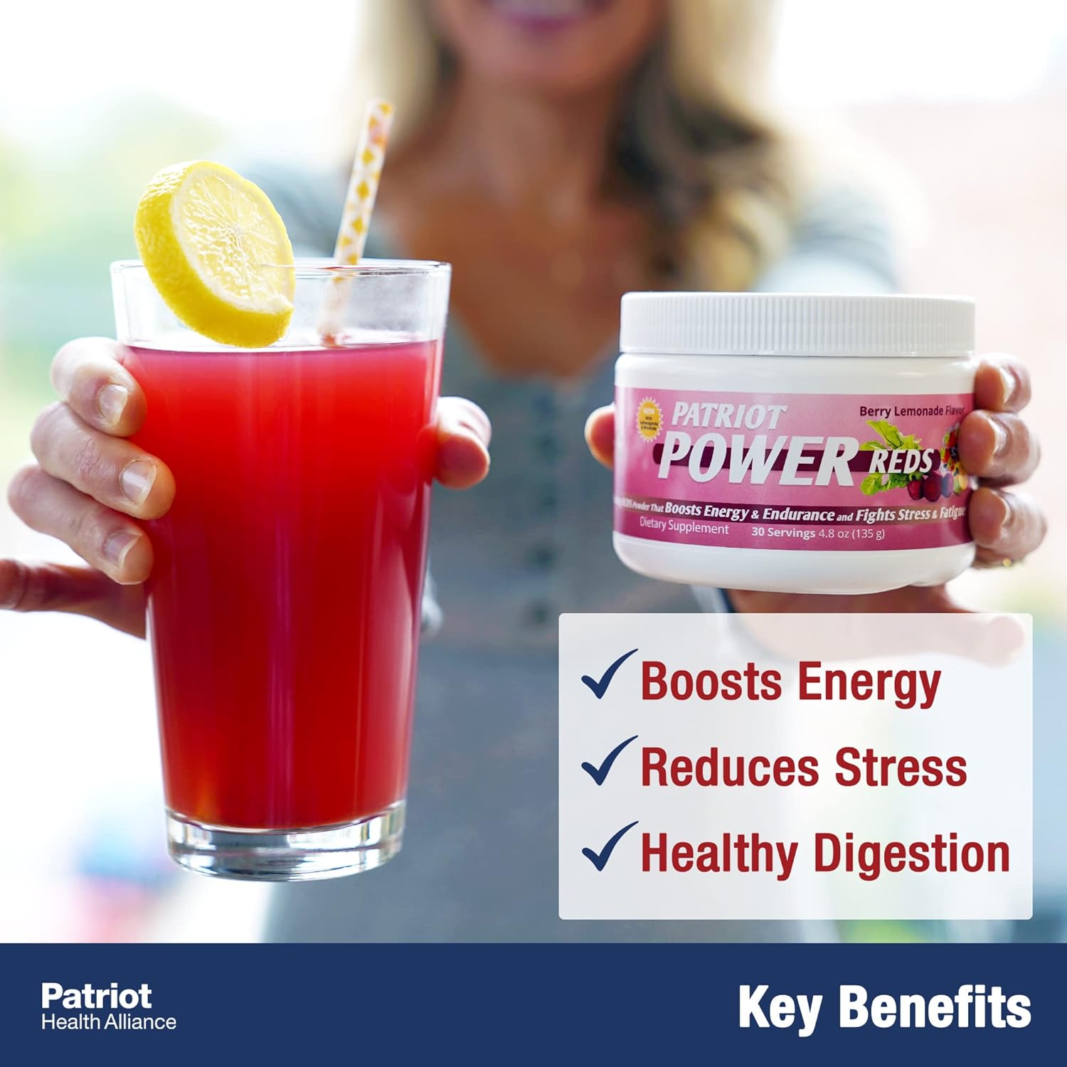 Patriot Power Reds: Antioxidant Probiotics Powder with Over 50 Superfoods, 30 Servings