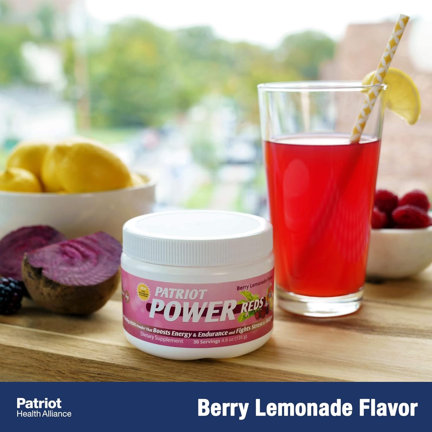 Patriot Power Reds: Antioxidant Probiotics Powder with Over 50 Superfoods, 30 Servings