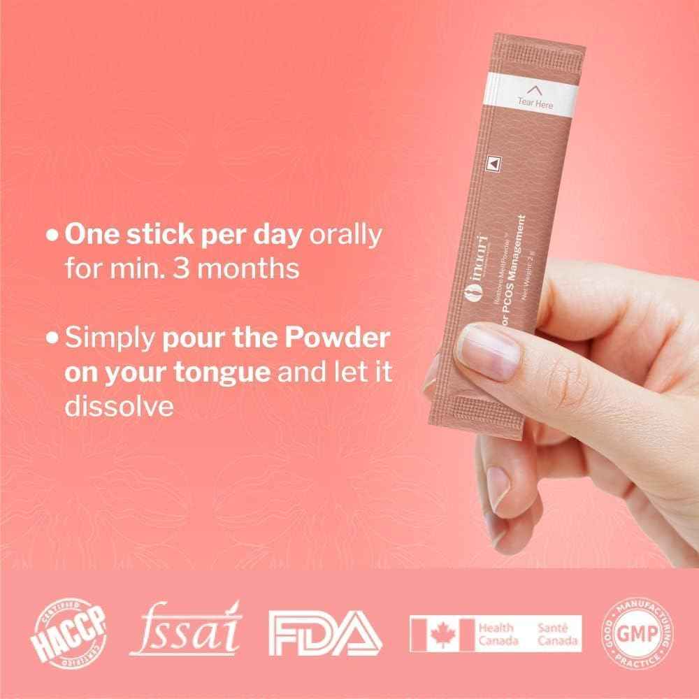 PCOS/PCOD Supplement for Women | Manages Irregular Periods, PCOS Symptoms & Hormonal Imbalance (Restore PCOS/PCOD Meltpowder), 30 Sticks,1 Month