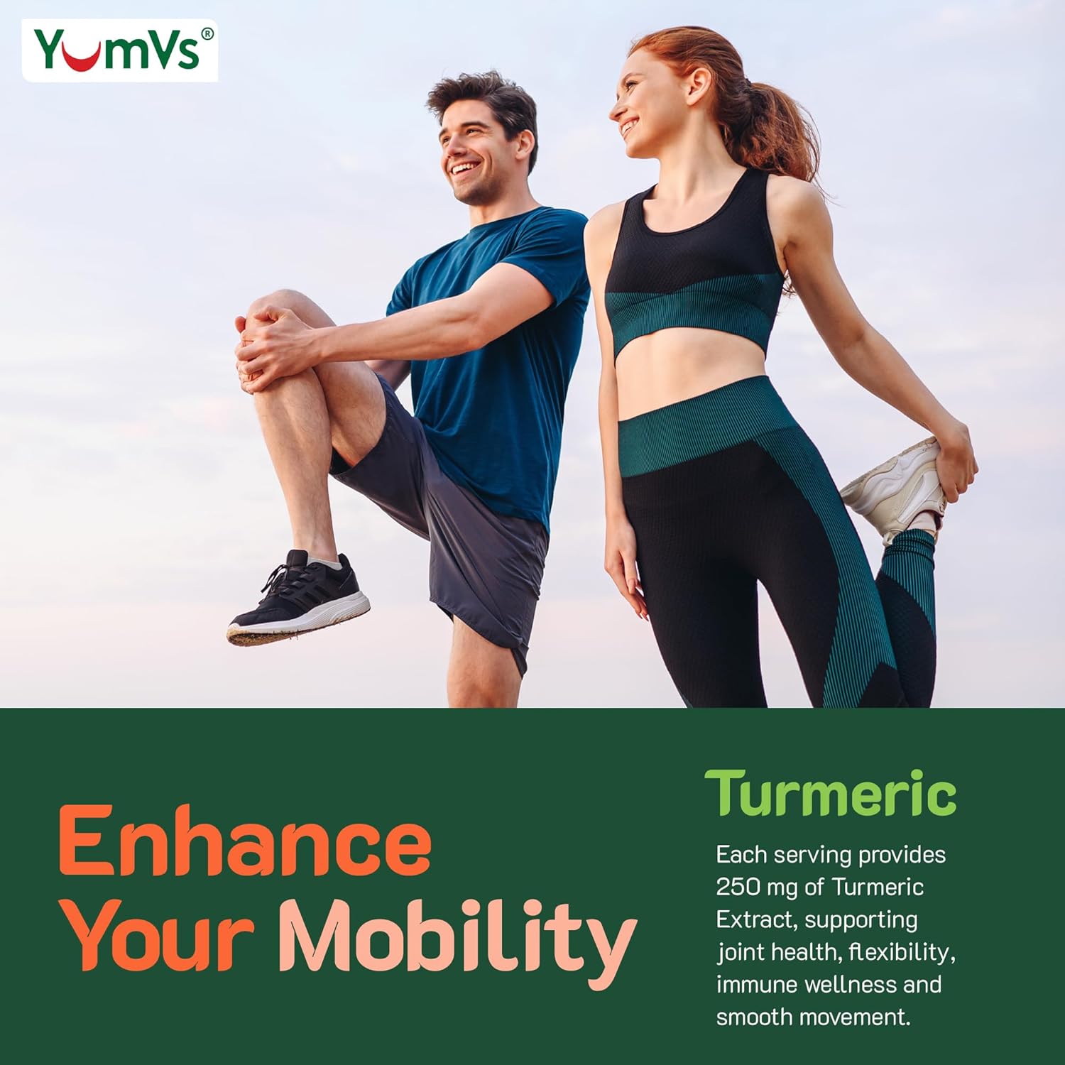 Peach Flavored Turmeric Gummies with Ginger, Piperine & Black Pepper - Gluten Free Vegetarian Supplement by YUM-V'S