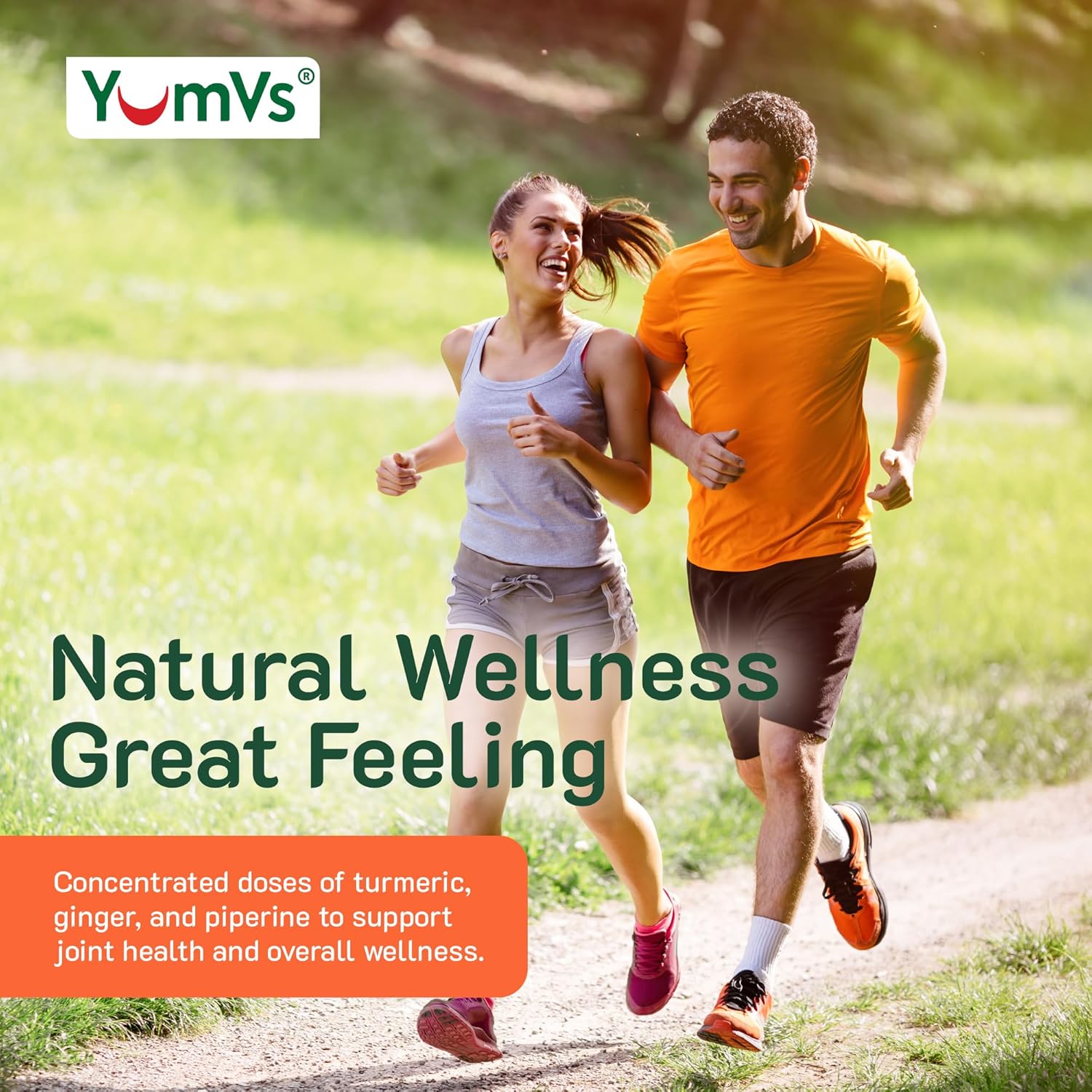 Peach Flavored Turmeric Gummies with Ginger, Piperine & Black Pepper - Gluten Free Vegetarian Supplement by YUM-V'S