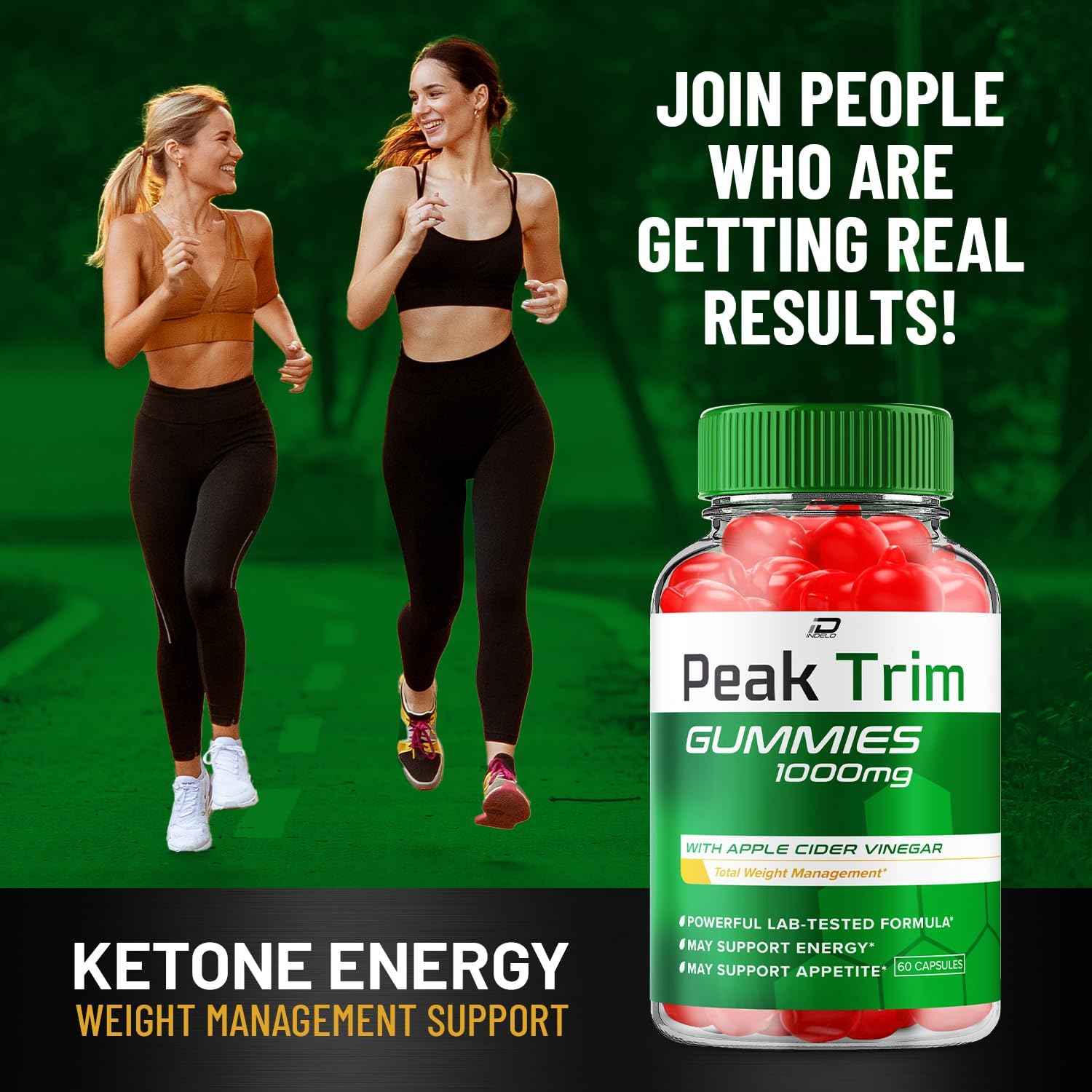 PeakTrim Keto ACV Gummies - Apple Cider Vinegar Supplement with Vitamin B12 (5 Pack, 300 Gummies)