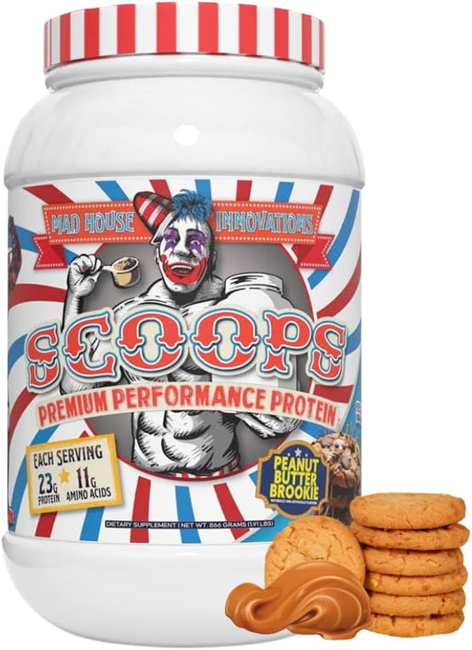 Peanut Butter Brookie Flavored Whey Protein Powder - High Protein, Low Sugar, Carbs & Fat, 2LB Tub, 26 Servings