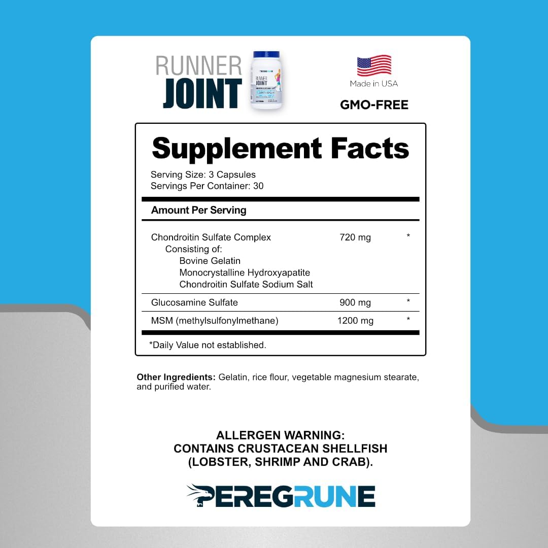 PEREGRUNE Runner Multivitamin, Omega-3 Fish Oil, Joint Supplement Combo Pack (1 Month Supply)