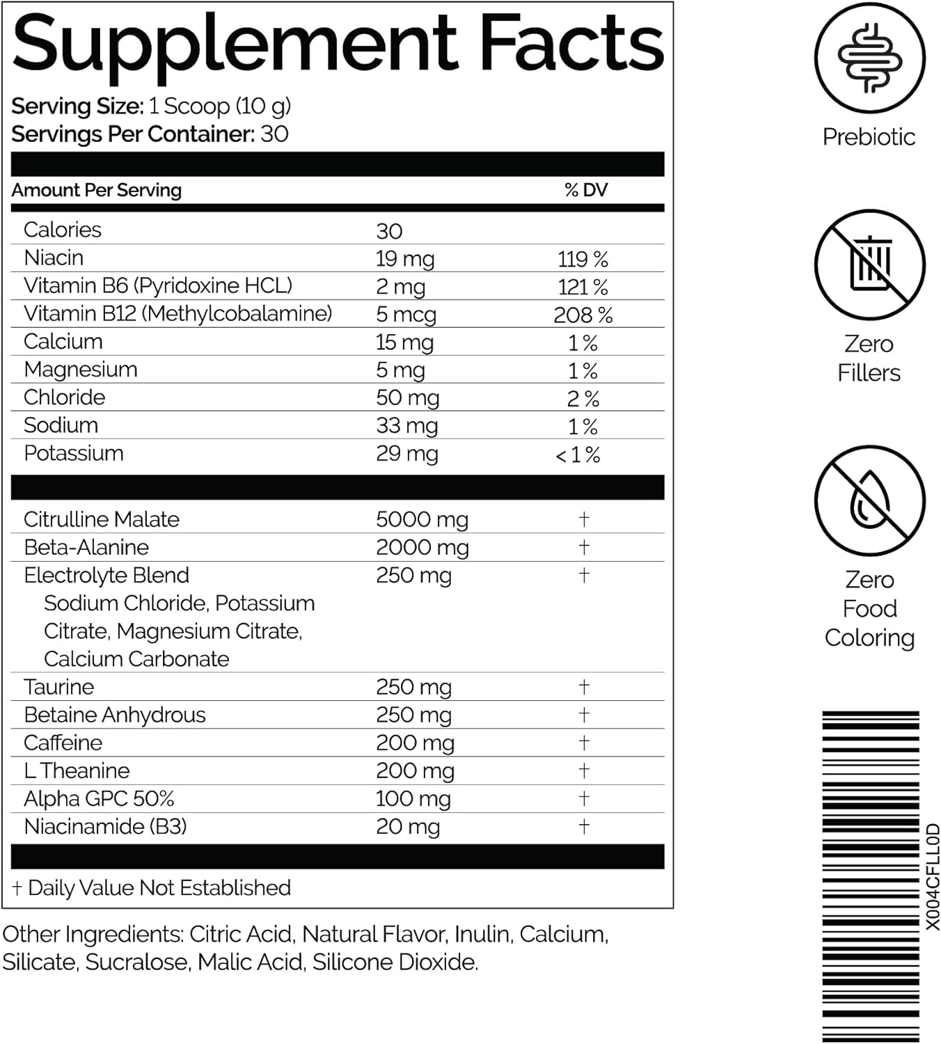 Performa Supplements Ignite Pre-Workout - 30 Servings, Summer Peach Flavor with Beta-Alanine, Caffeine, Citrulline, Alpha GPC, Natural Ingredients, No Food Coloring
