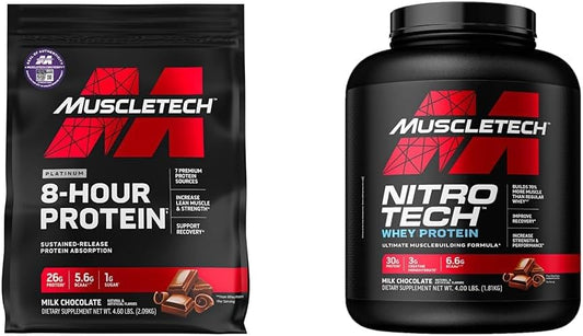 Phase8 Whey & Casein Protein Powder Blend with Nitro-Tech Isolate & Peptides - Milk Chocolate, 4 lbs