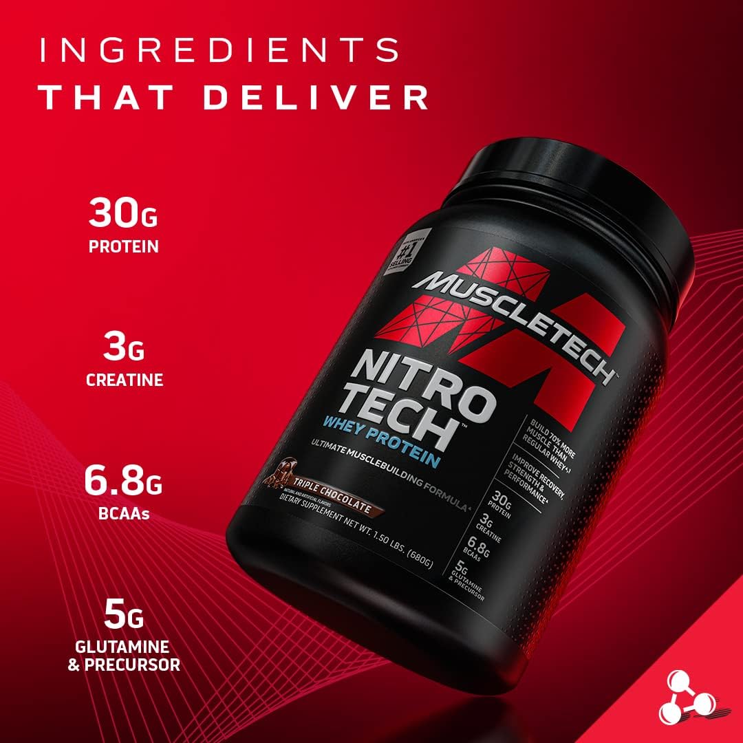 Phase8 Whey & Casein Protein Powder Blend with Nitro-Tech Isolate & Peptides - Milk Chocolate, 4 lbs