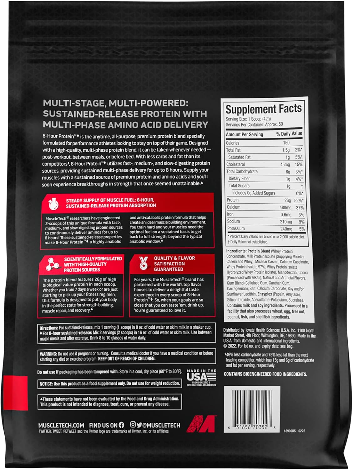 Phase8 Whey & Casein Protein Powder with Creatine Monohydrate - Cell-Tech Post Workout Recovery Drink
