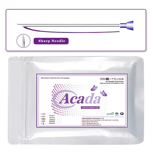 PHYMAT ACADA Face Lift PDO Threads Set - 26G60mm Mono & Smooth Threads for Thread Lift & Collagen Production - 20Pcs