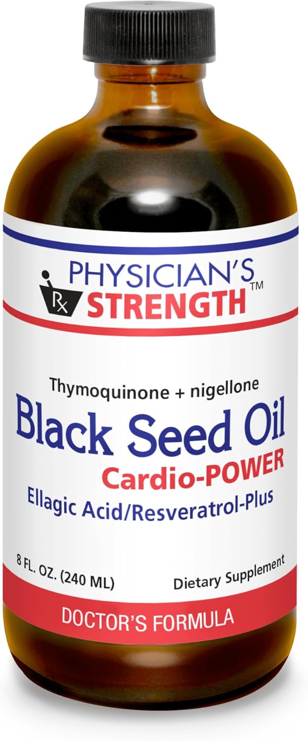 Physician's Strength Black Seed Cardio-Power 8 fl oz - Ellagic Acid and Resveratrol Supplement - Promotes Better Health - Non-GMO - 48 Servings
